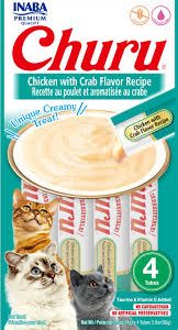INABA Churu Gato Sabor Pollo  y Cangrejo 4 Tubos