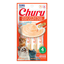 INABA Churu Gato Sabor Pollo  y Carne 4 Tubos