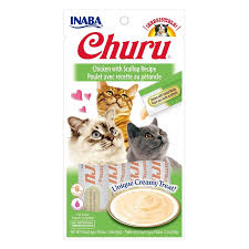 INABA Churu Gato Sabor Pollo  y Ostiones 4 Tubos