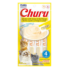 INABA Churu Gato Sabor Pollo  y Queso 4 Tubos