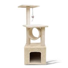Rascador con cueva y pedestales 3 Pisos
