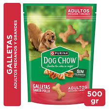 Galletas Dog Chow Perro Adulto Pollo 500grs